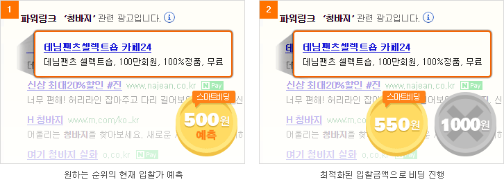 1.원하는 순위의 현재 입찰가 예측 2.최적화된 입찰금액으로 비딩 진행