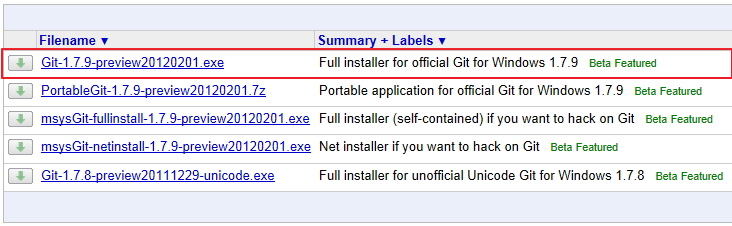 Windows용 git 다운로드