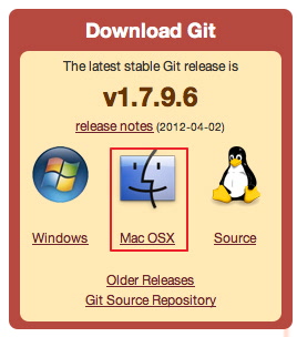 git 다운로드 페이지 - OS 선택