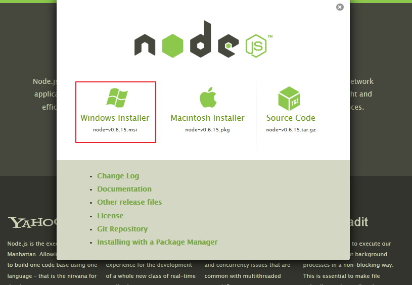 Windows Installer 선택