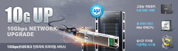 10G up, 10Gbps Network Upgrade, 10Gbps 광 네트워크 인프라의 프리미엄 서비스
